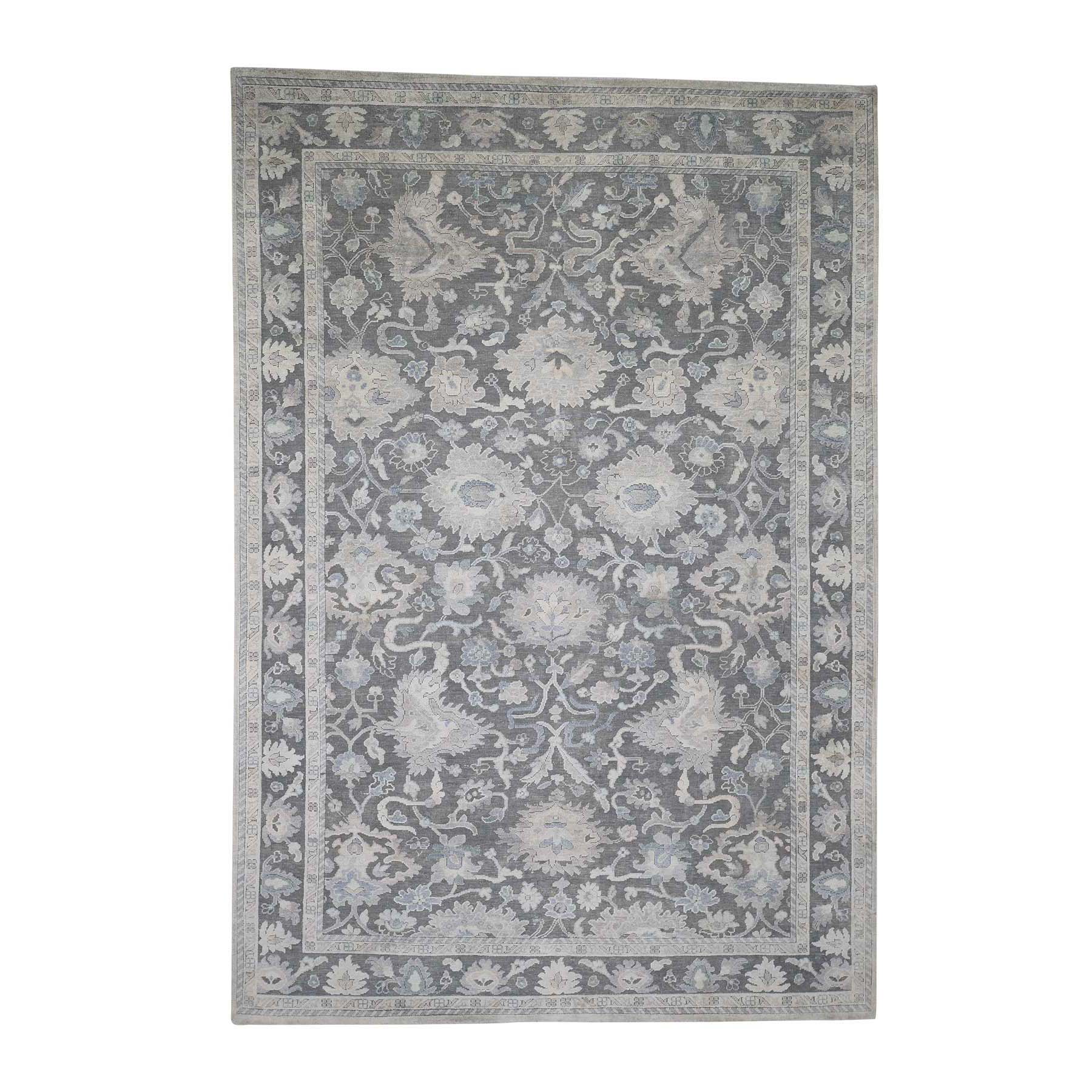 Transitional Wool Hand-Knotted Area Rug 6'1